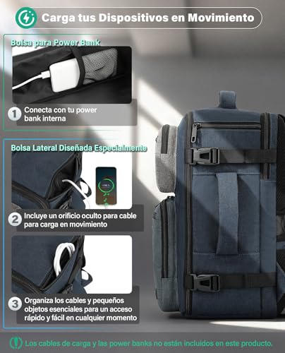 Thumbnail 6 de VANKEV Mochila de Cabina 40x30x20 cm (24 L) para Vueling, Ryanair, EasyJet y más — portátil de 15,6