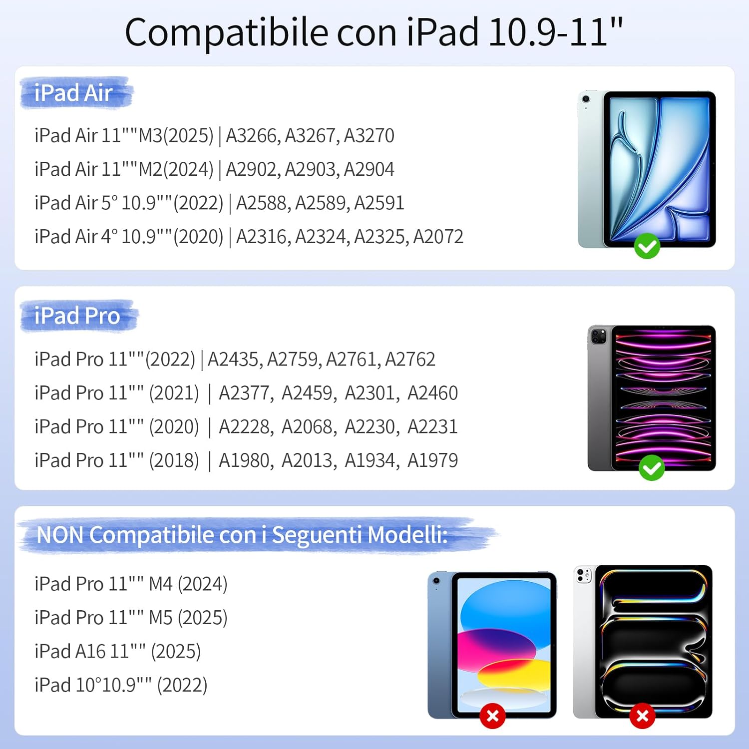 Thumbnail 1 de TQQ Cover con tastiera per iPad Air 11" e iPad Pro 11" con layout italiano QWERTY