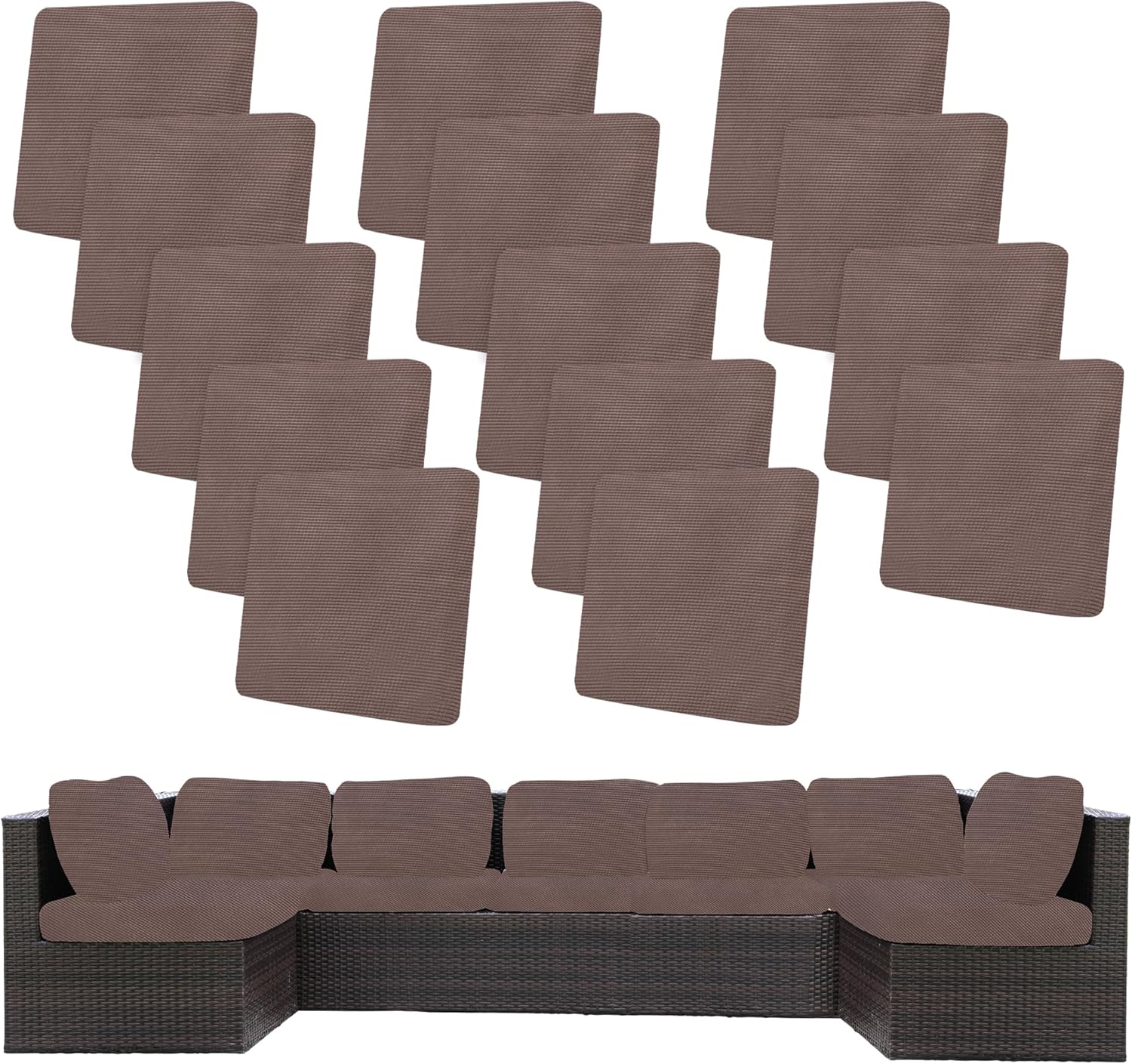 Thumbnail 6 de BIETYONE 12-Piece Stretch Patio Cushion Covers