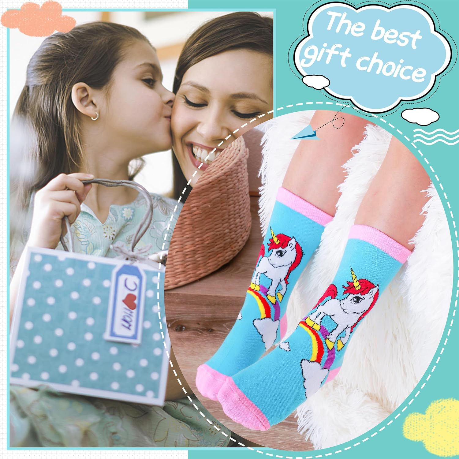 Thumbnail 5 de EBMORE Girls cotton socks 6 pack