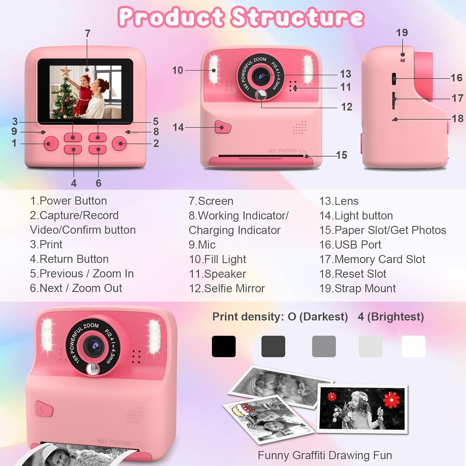 Thumbnail 4 de Amzelas Kids Instant Print Camera