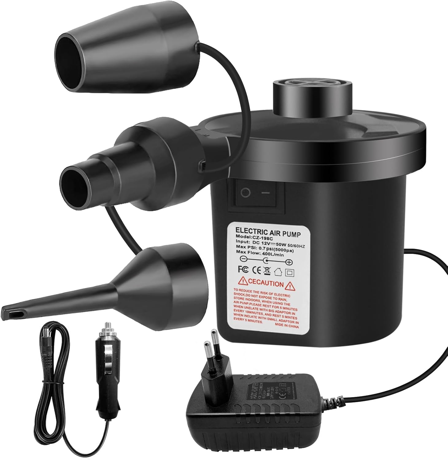 Detalle de Jsdoin Elektrische Luftpumpe 2-in-1 für Luftmatratze