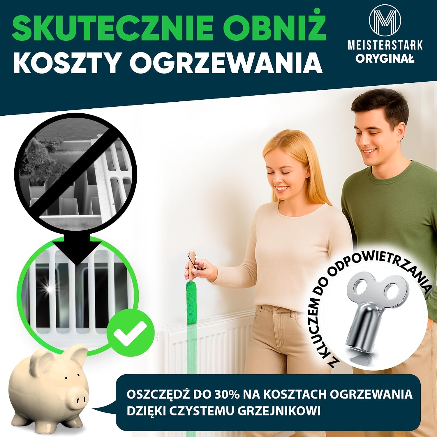 Detalle de M Meisterstark M-013 – szczotka do grzejników 115 cm, giętka i zmywalna
