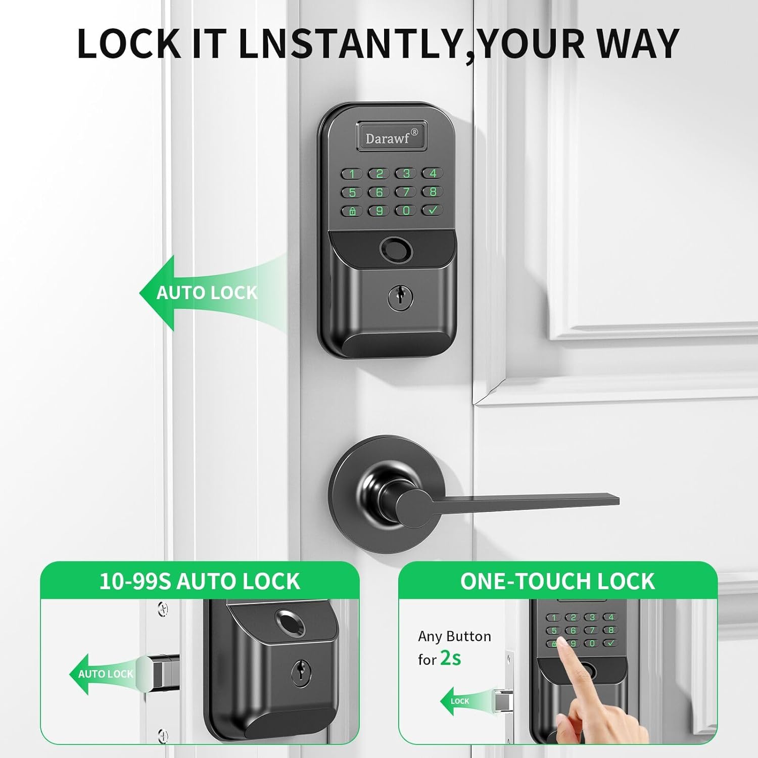 Thumbnail 2 de Smart Front Door Keyless Lock with Fingerprint 1 🔒