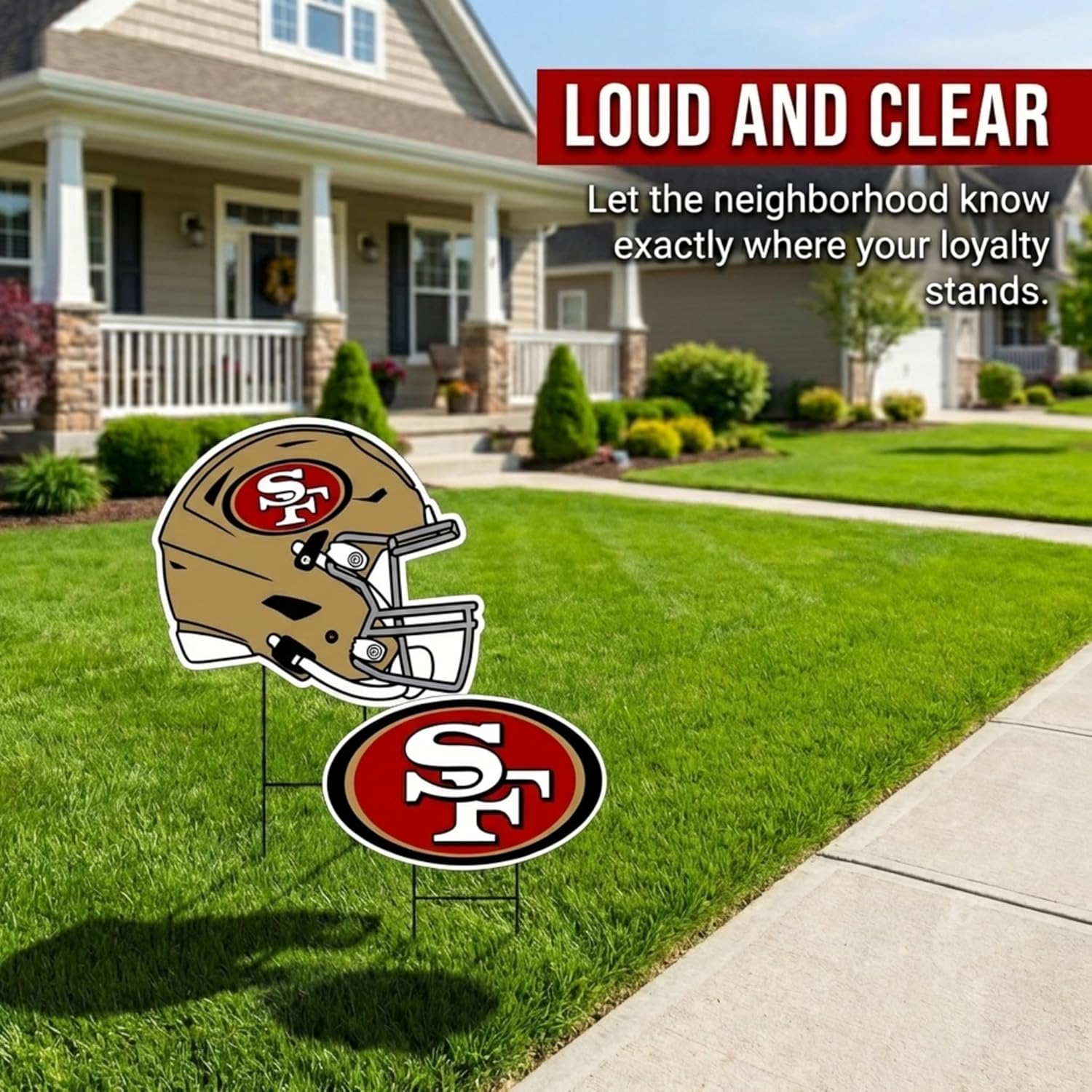 Detalle 2 de Proformance Home NFL Logo & Helmet 2-Pack Yard Sign Set (San Francisco 49ers)