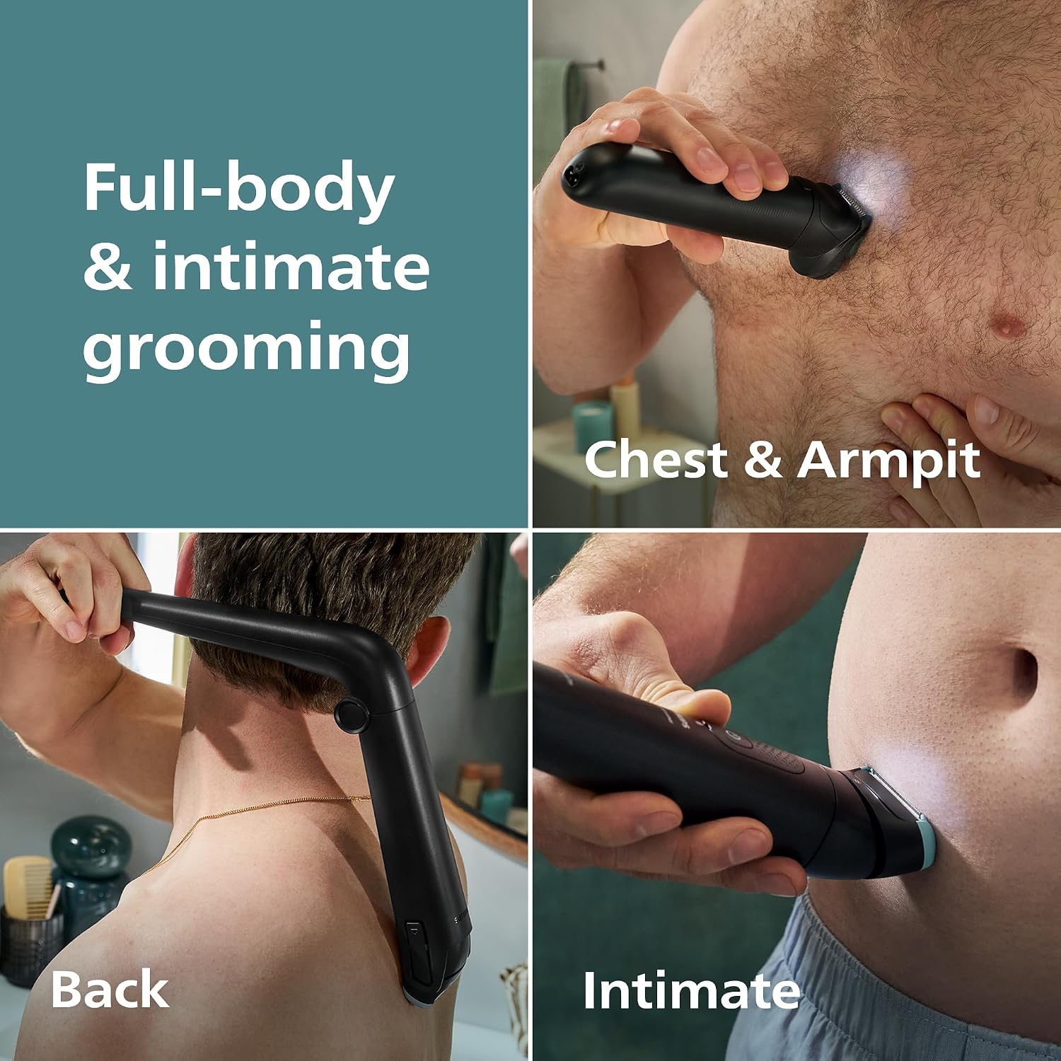 Detalle 2 de Philips Norelco BG7490/50 Body Groomer 7000, Dual-Head Trimmer and Shaver
