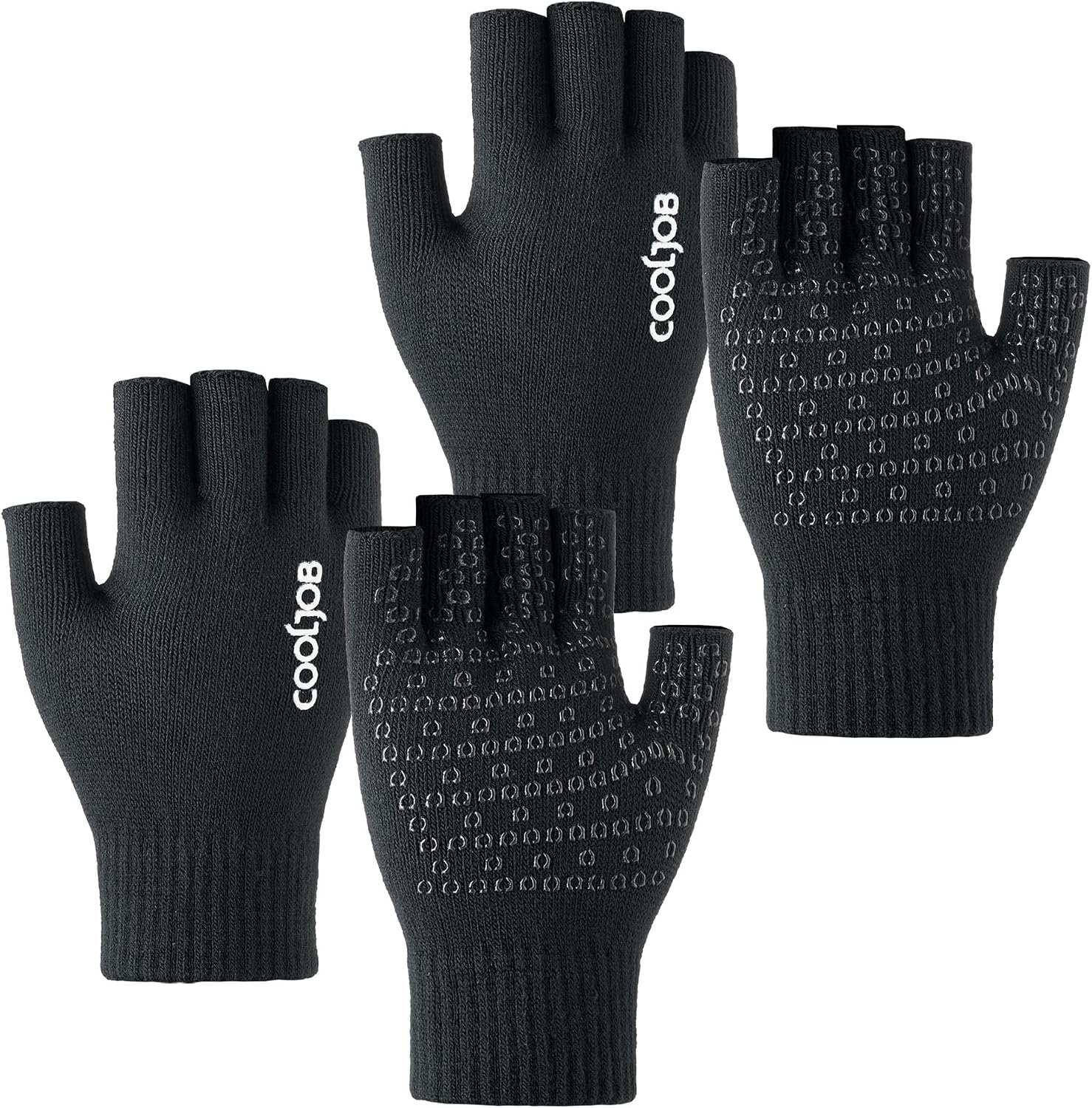 Detalle de COOLJOB Winter Fingerless Thermal Gloves, 2 pairs