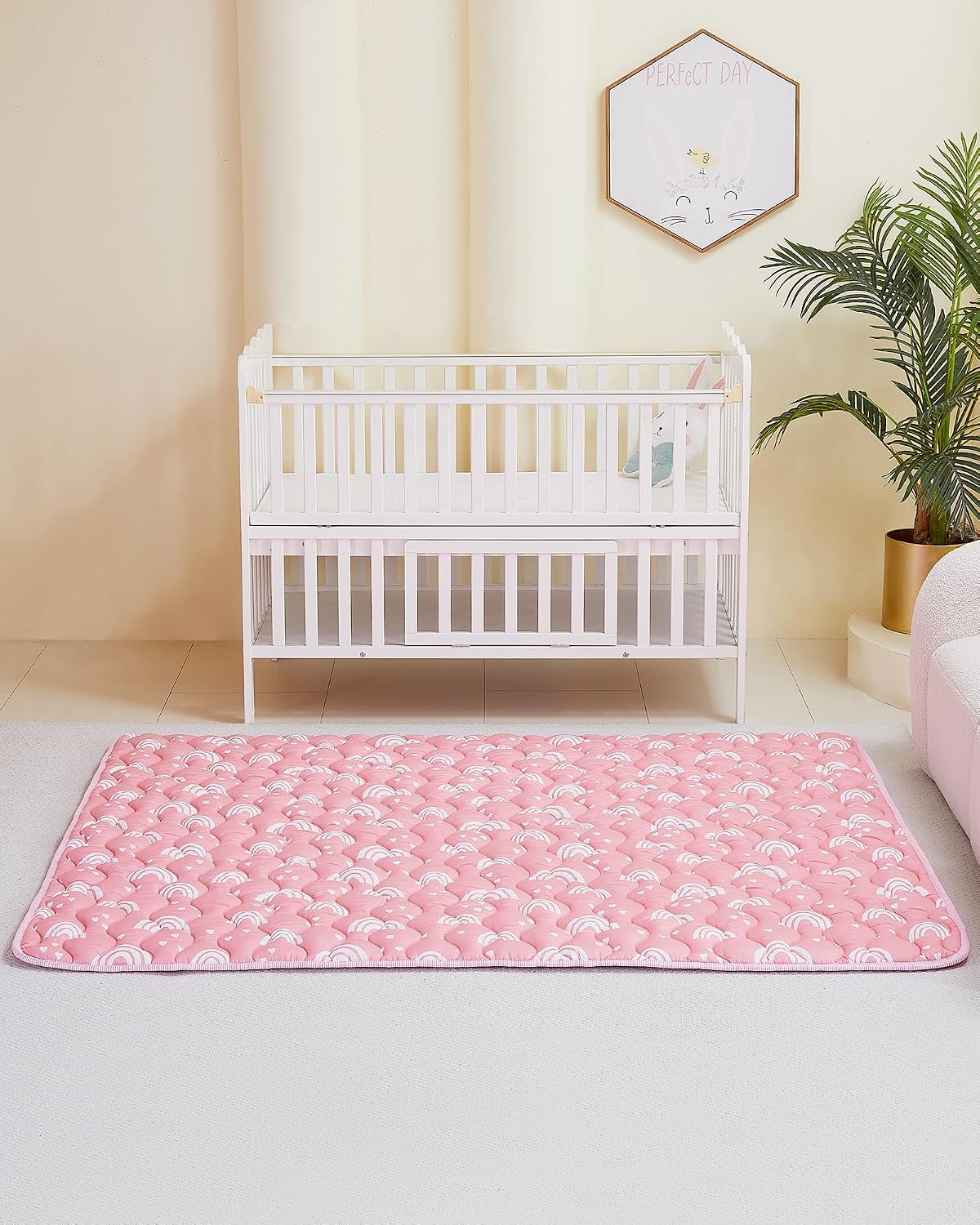 Thumbnail 6 de Viviland 71 x 59-Inch Baby Play Mat, Thick Padded, Non-Slip, Pink Rainbow