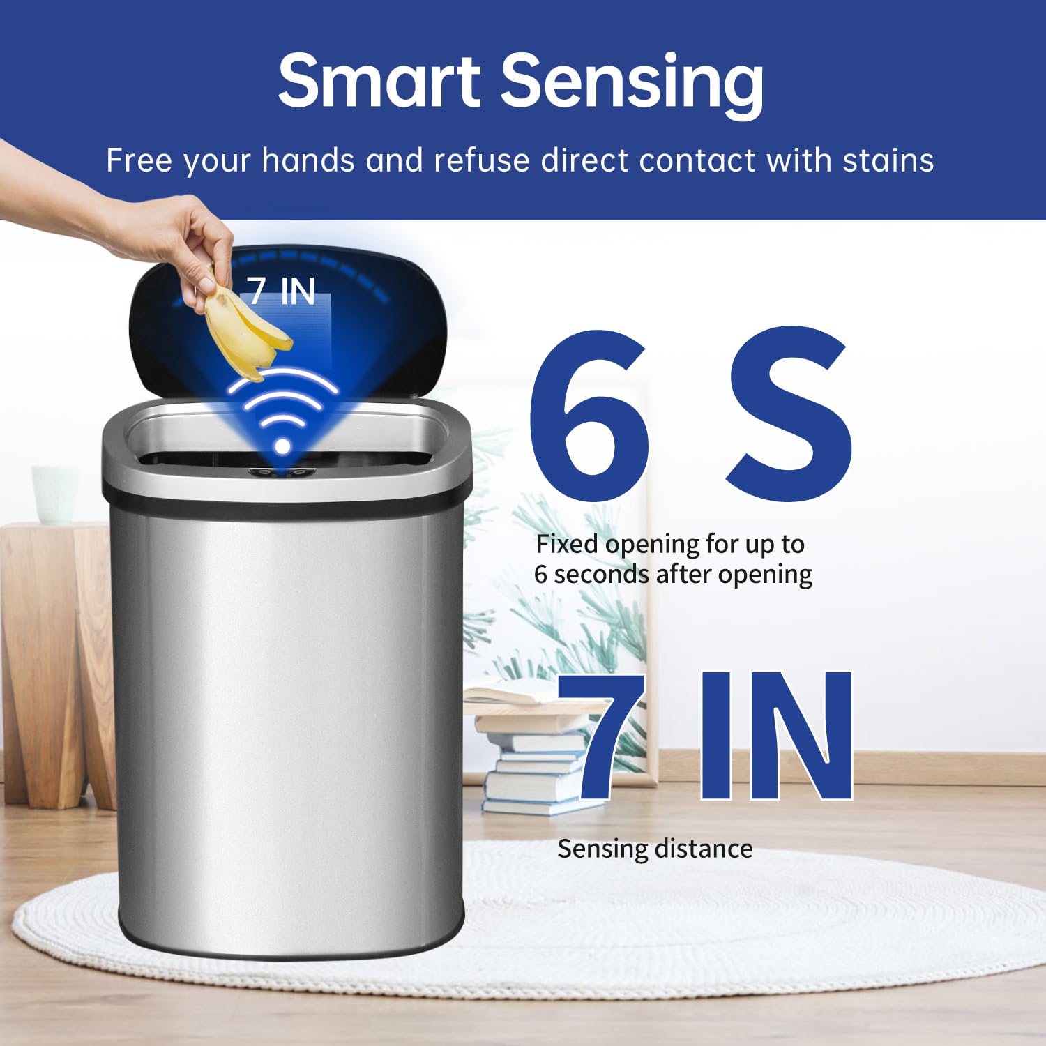 Thumbnail 1 de BestOffice 13 Gallon Touchless Trash Can