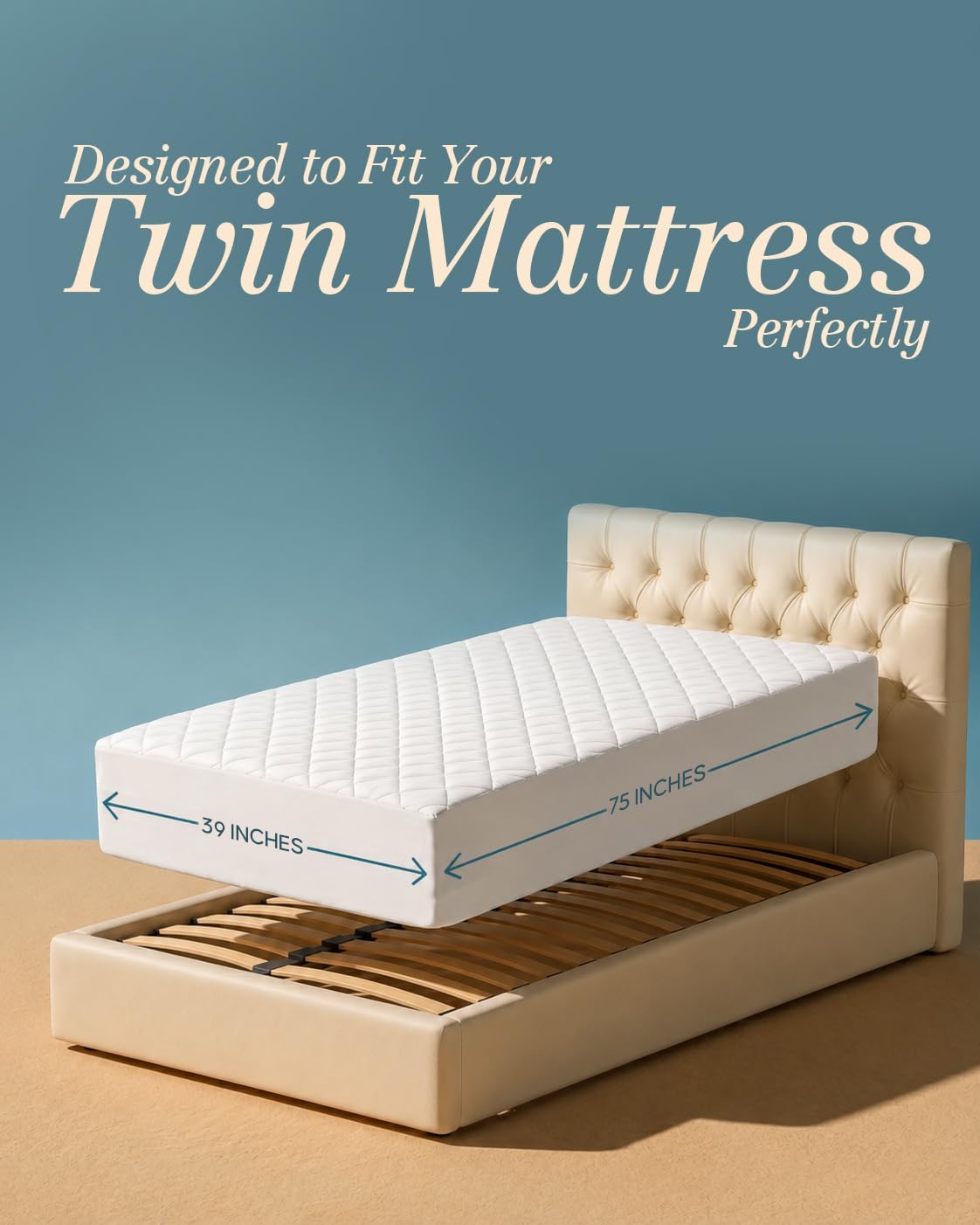 Detalle 2 de Utopia Bedding UB0045 Twin Mattress Pad, Quilted, 16-Inch Deep Pocket