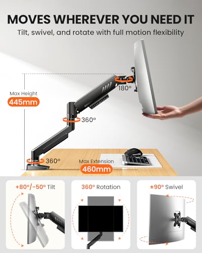Detalle 2 de ErGear Soporte de monitor de escritorio para 13–34" (brazo sin ceder) con VESA 75/100 y hasta 9 kg
