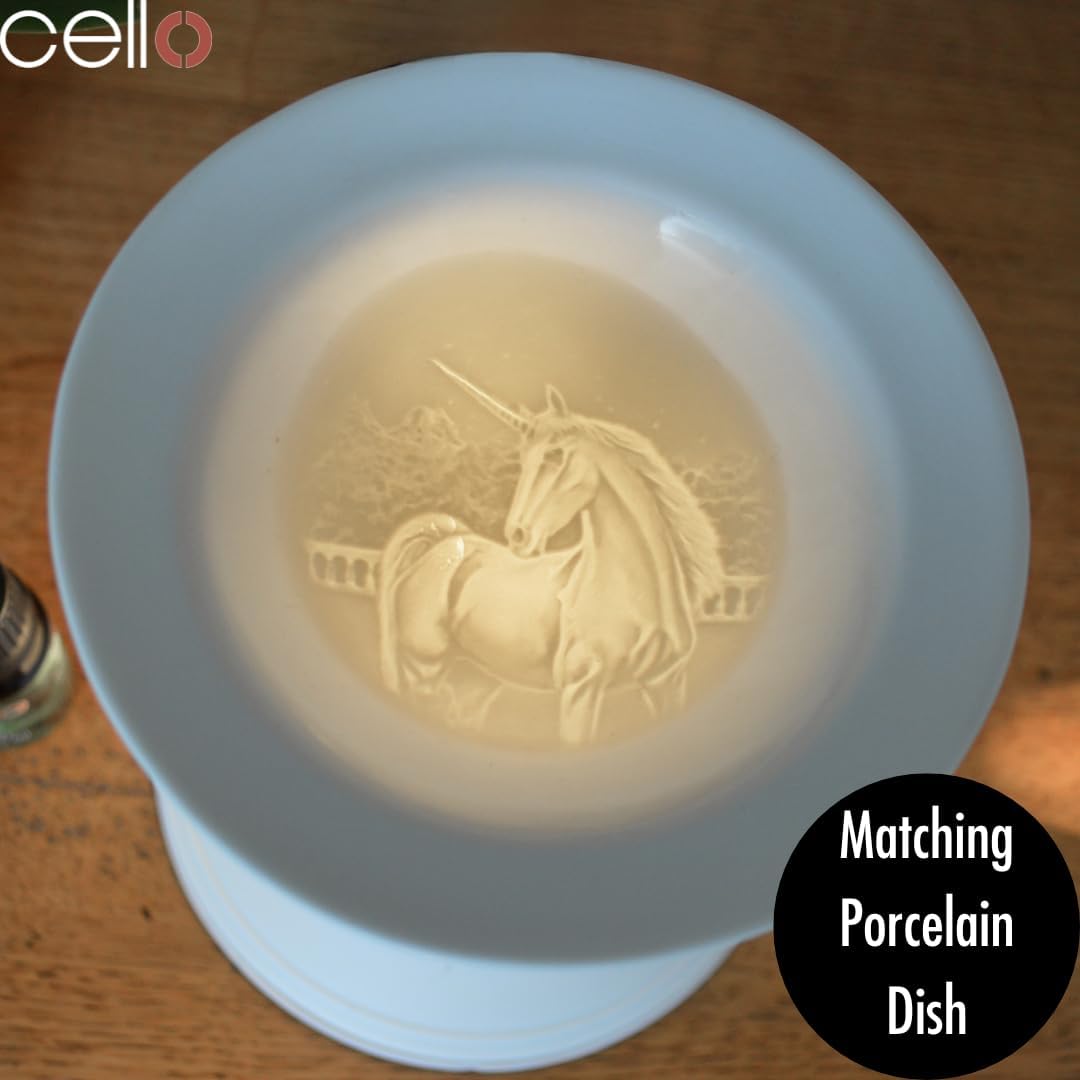 Thumbnail 3 de Cello Porcelain Straight Electric Wax Burner (Unicorn pattern) – electric wax melt & oil warmer