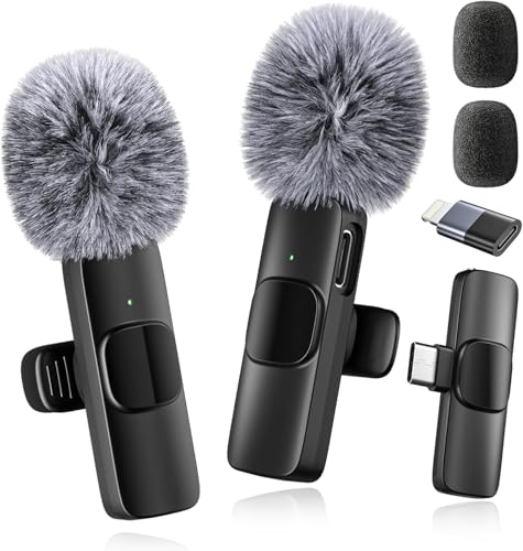 Detalle de voijump 2026 Wireless Lavalier Microphone (2-Pack) for iPhone, Android & More