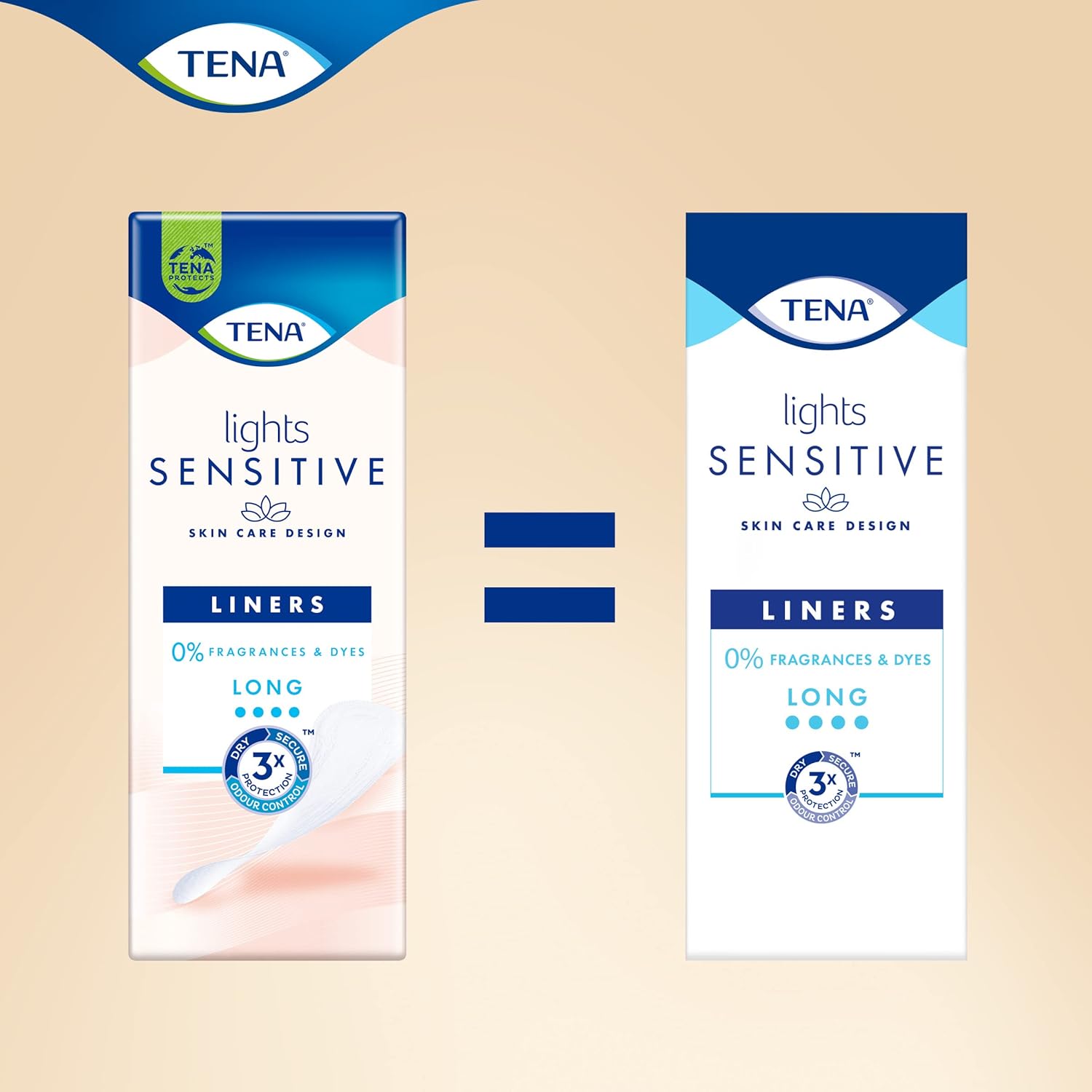 Detalle de TENA Lights Sensitive Long Proteggi-slip: pacco scorta mensile per piccole perdite femminili, discreti e confortevoli