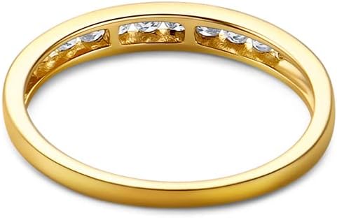 Detalle de Orovi Bague de mariage en or jaune 14ct (585) brillant 0,20 ct — diamant