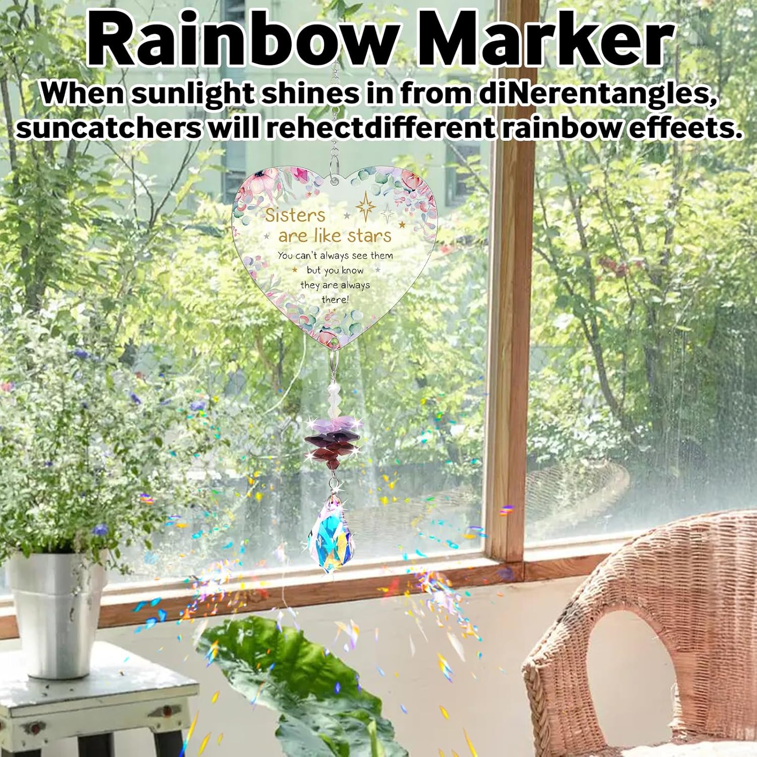 Thumbnail 2 de Sister Gifts Crystal Suncatcher for Sister