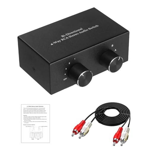 Thumbnail 6 de UNSTINCER Cinch Audio Switch, 4(2)-In-2(4)-Out, analoger Stereo-Umschalter aus Metall