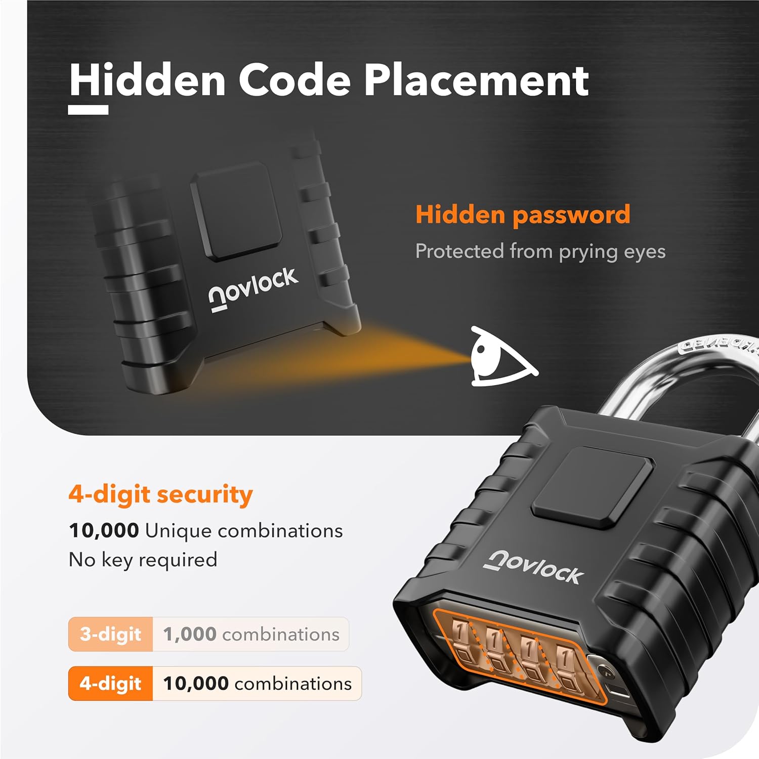 Thumbnail 5 de NOVLOCK Heavy Duty Combination Padlock 8mm 🔒