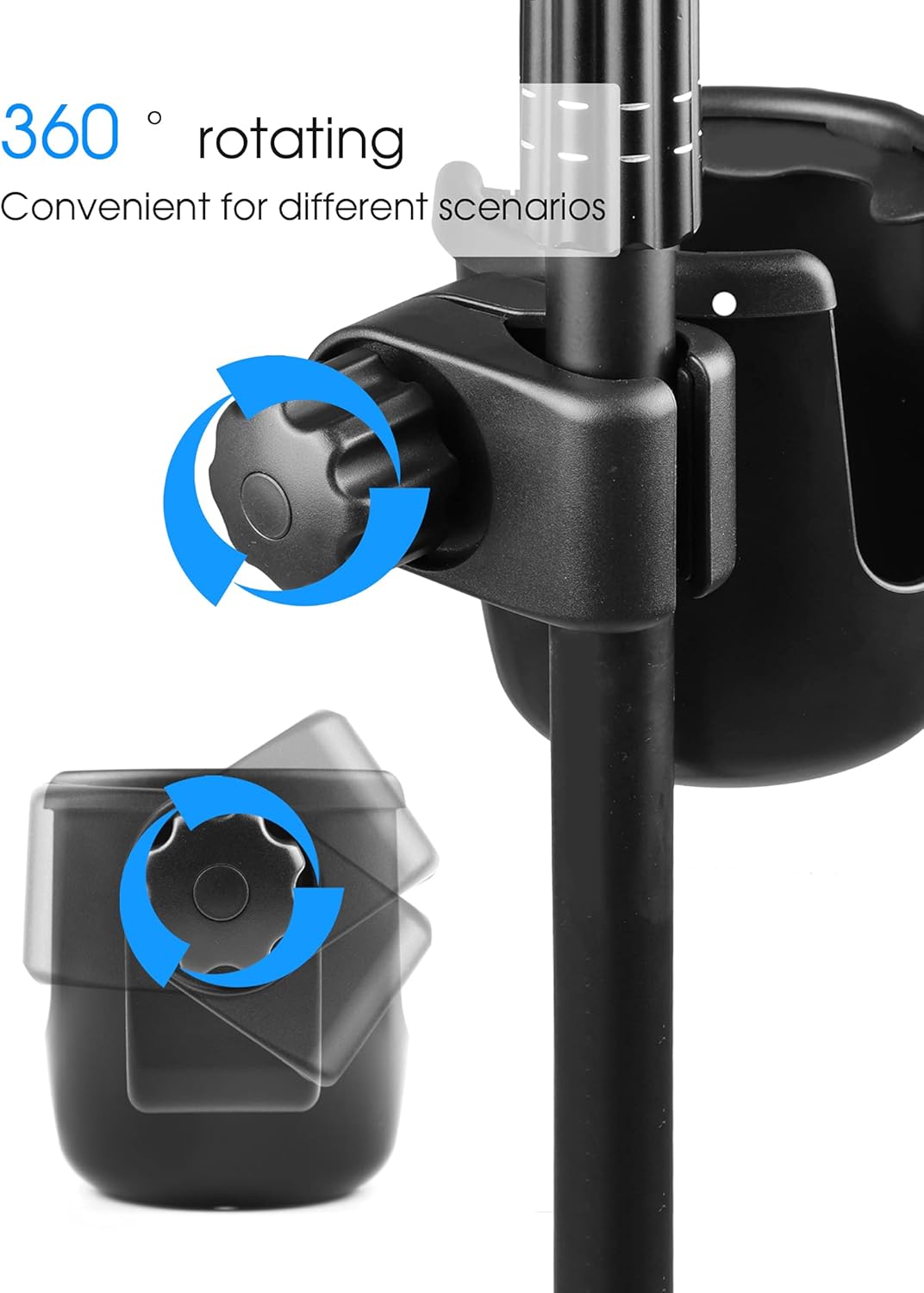 Detalle de Mr.Power Mic Stand Cup Holder with Phone Holder (Universal 2-in-1) for Boom & Music Stands