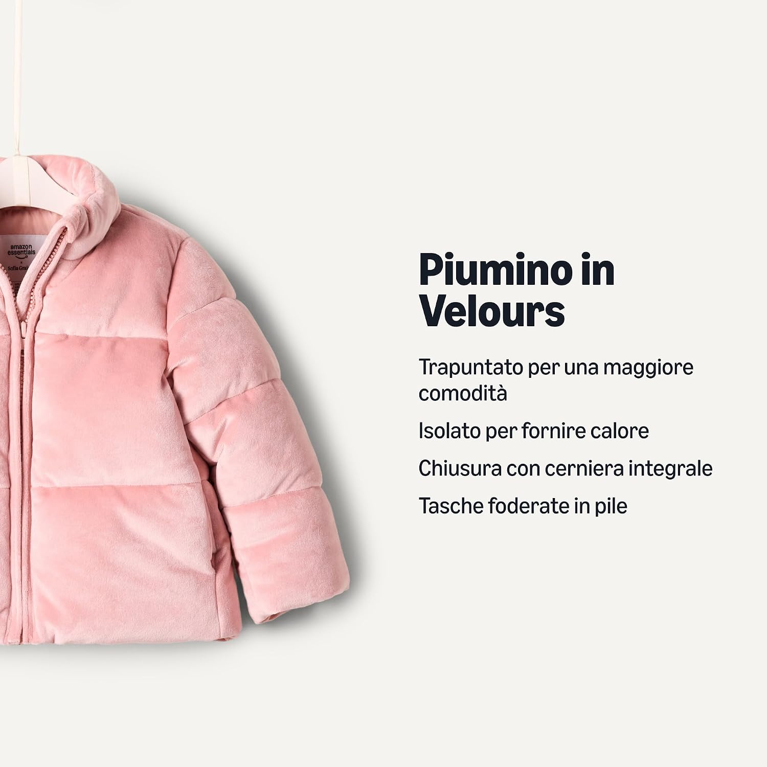 Detalle de Amazon Essentials Piumino in velour per Bambine e Ragazze
