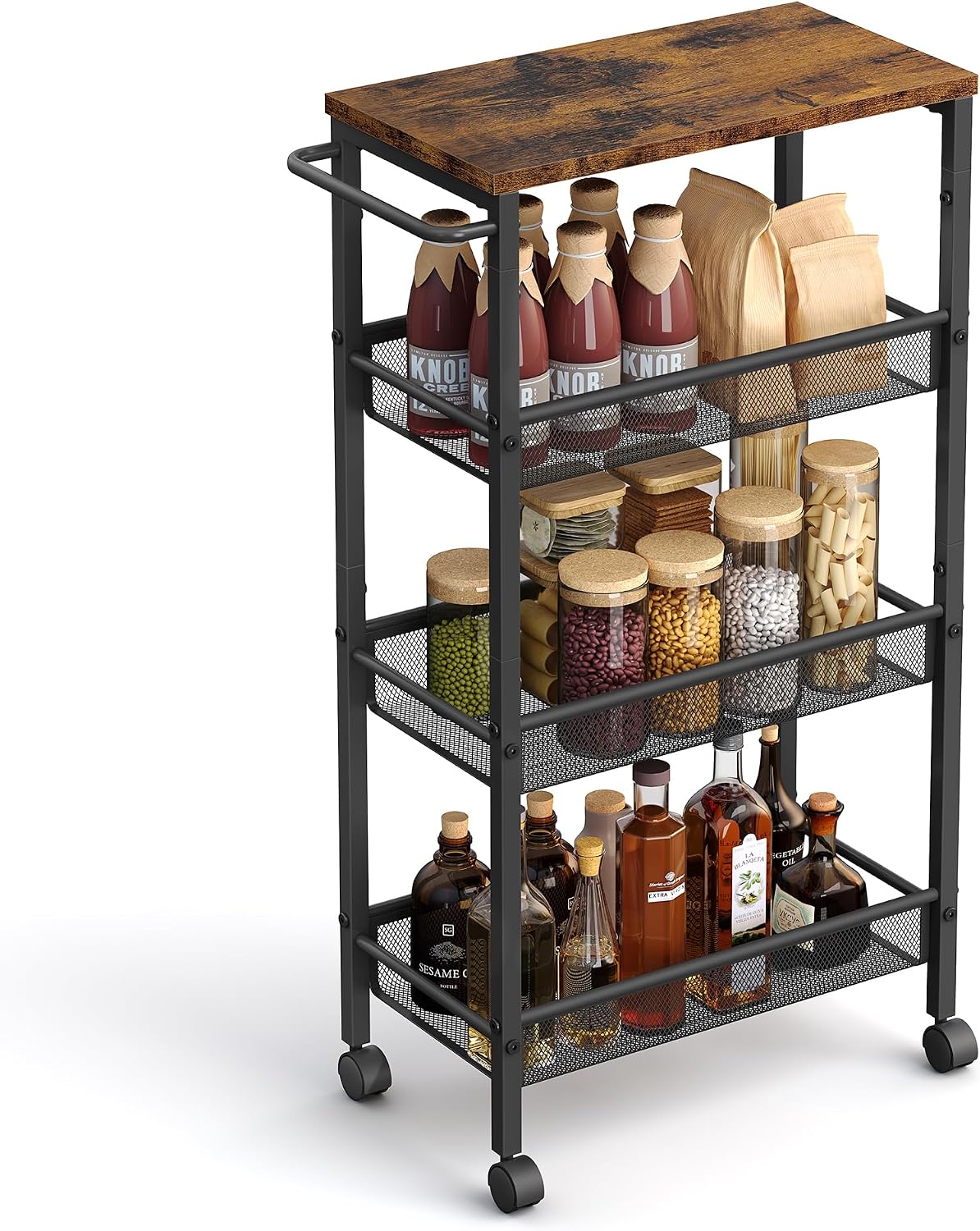 Thumbnail 6 de VASAGLE Slim Rolling Storage Cart 4-Tier
