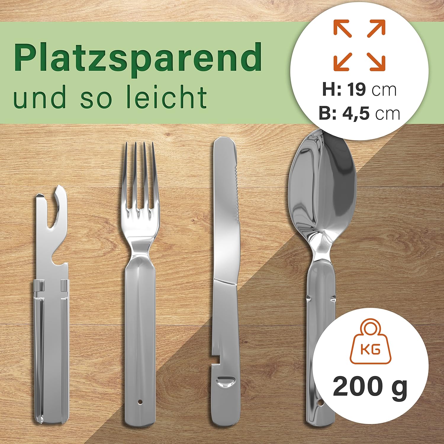 Detalle 2 de Klassisches Bundeswehr Besteckset 4-teilig