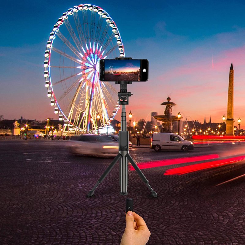 Detalle de Celly Click PlusPod Tripod Bluetooth Negro: palo para selfies con trípode estable y alcance inteligente