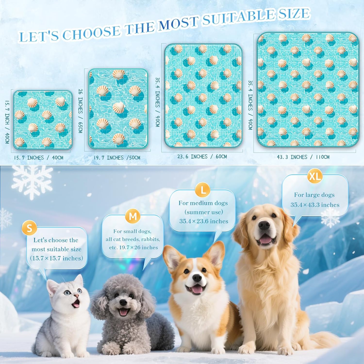 Detalle 2 de RARIRO Medium Dog Cooling Mat 50 x 65 cm – Solid-State Gel, Non-Toxic & Waterproof