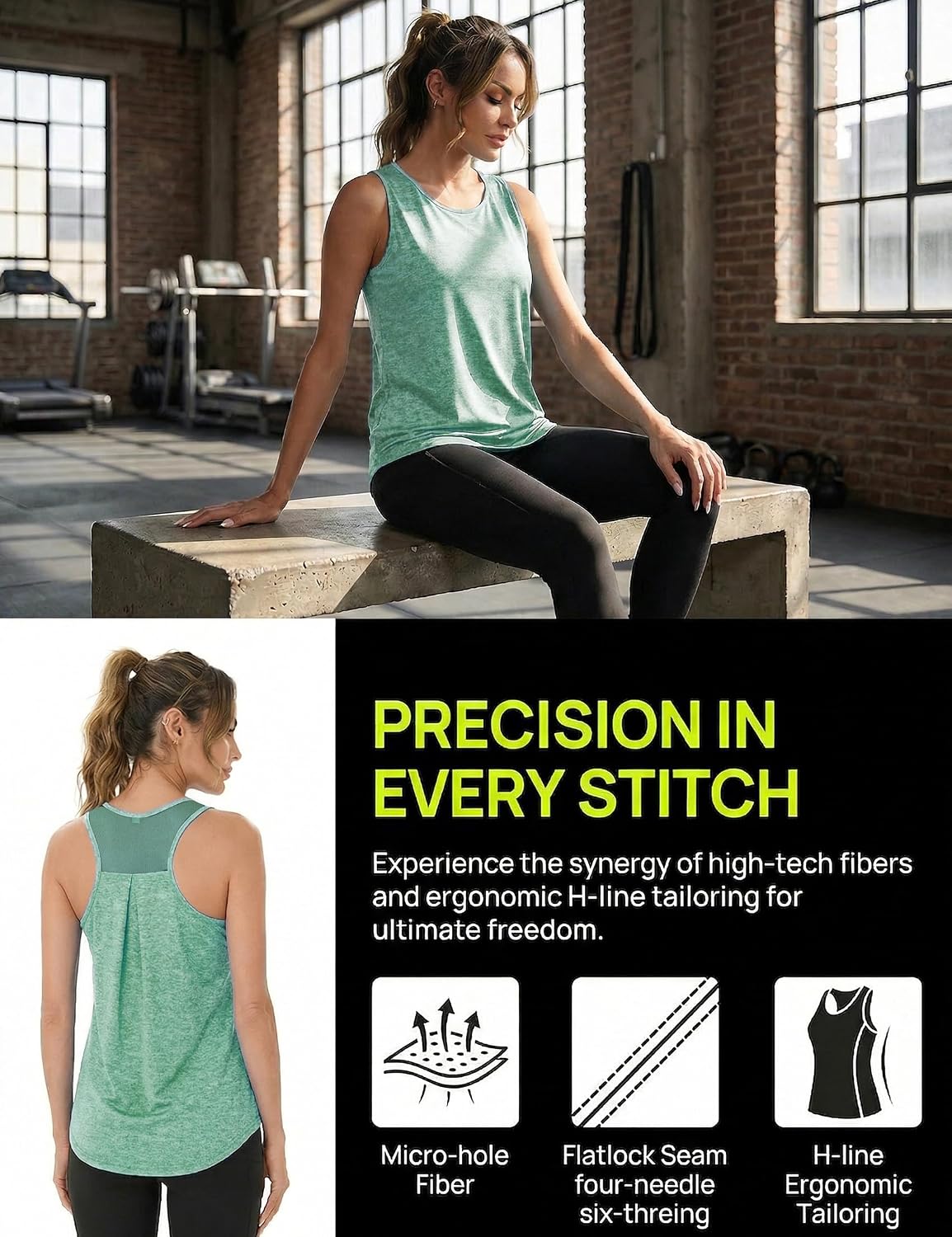 Detalle 2 de Débardeur sport femme Terecey sans manches en tissu mesh respirant