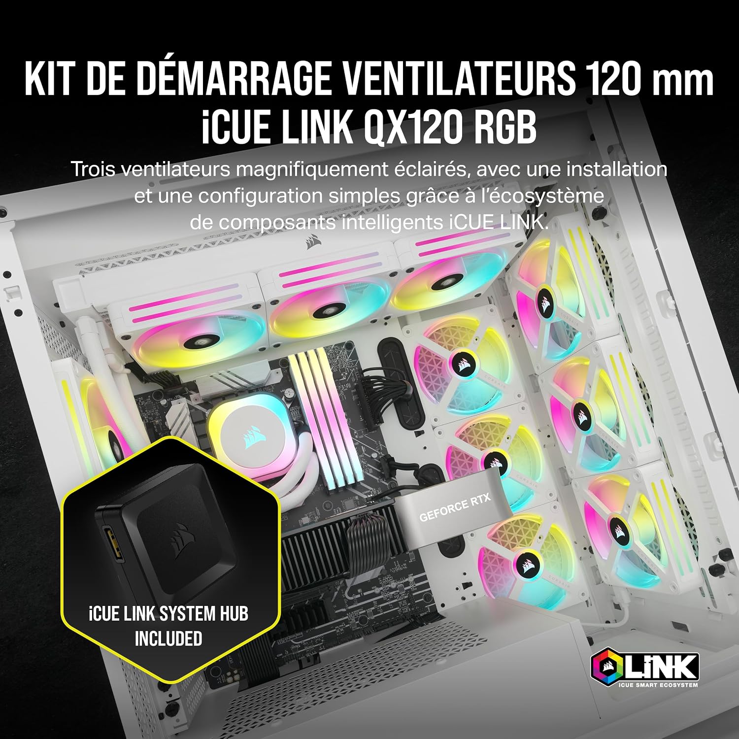 Detalle 2 de Corsair iCUE Link QX120 RGB 120mm Dôme Magnétique