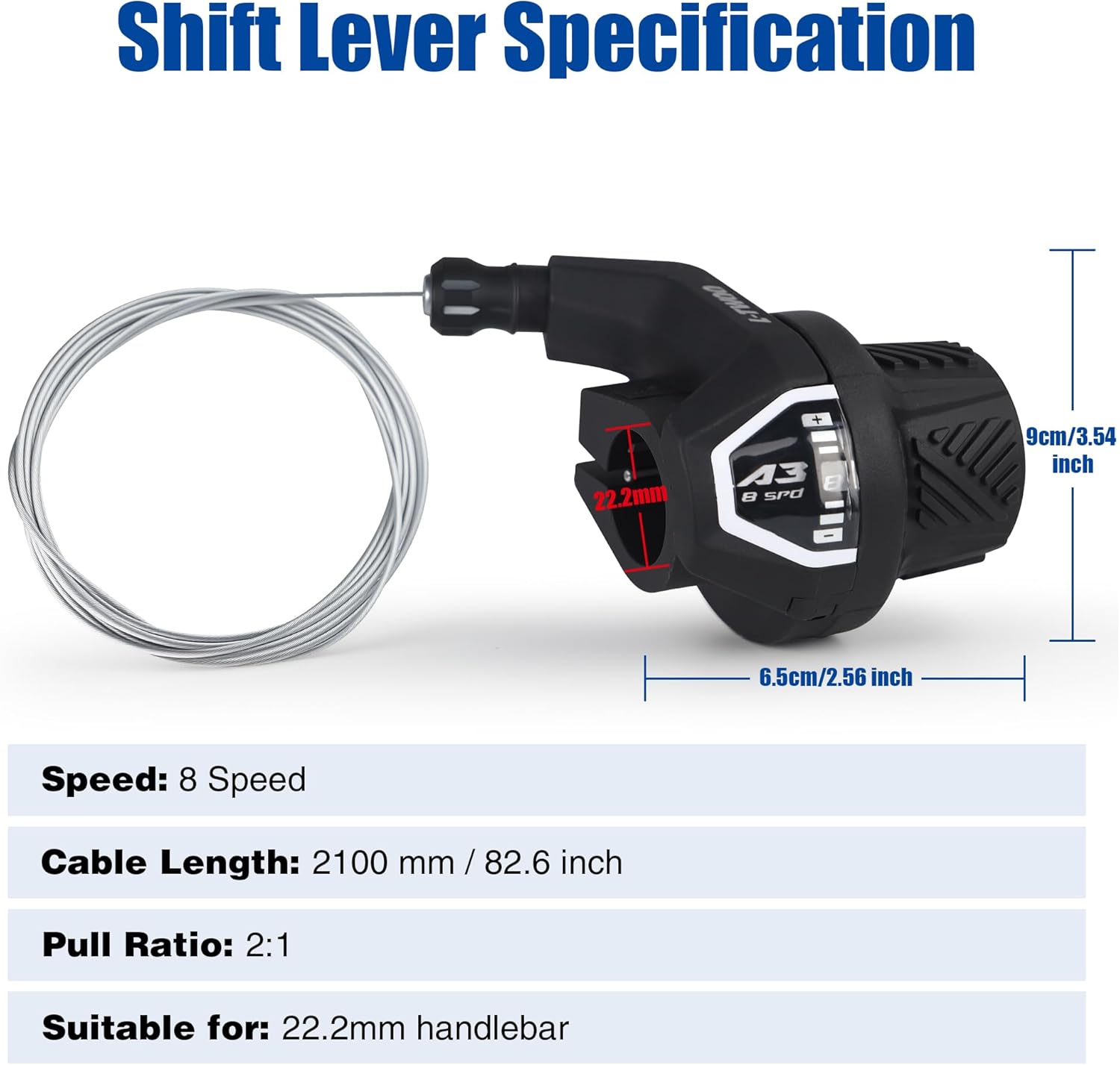Thumbnail 1 de ZUKKA 8-Gang Fahrradschalthebel 8-Gang Twist