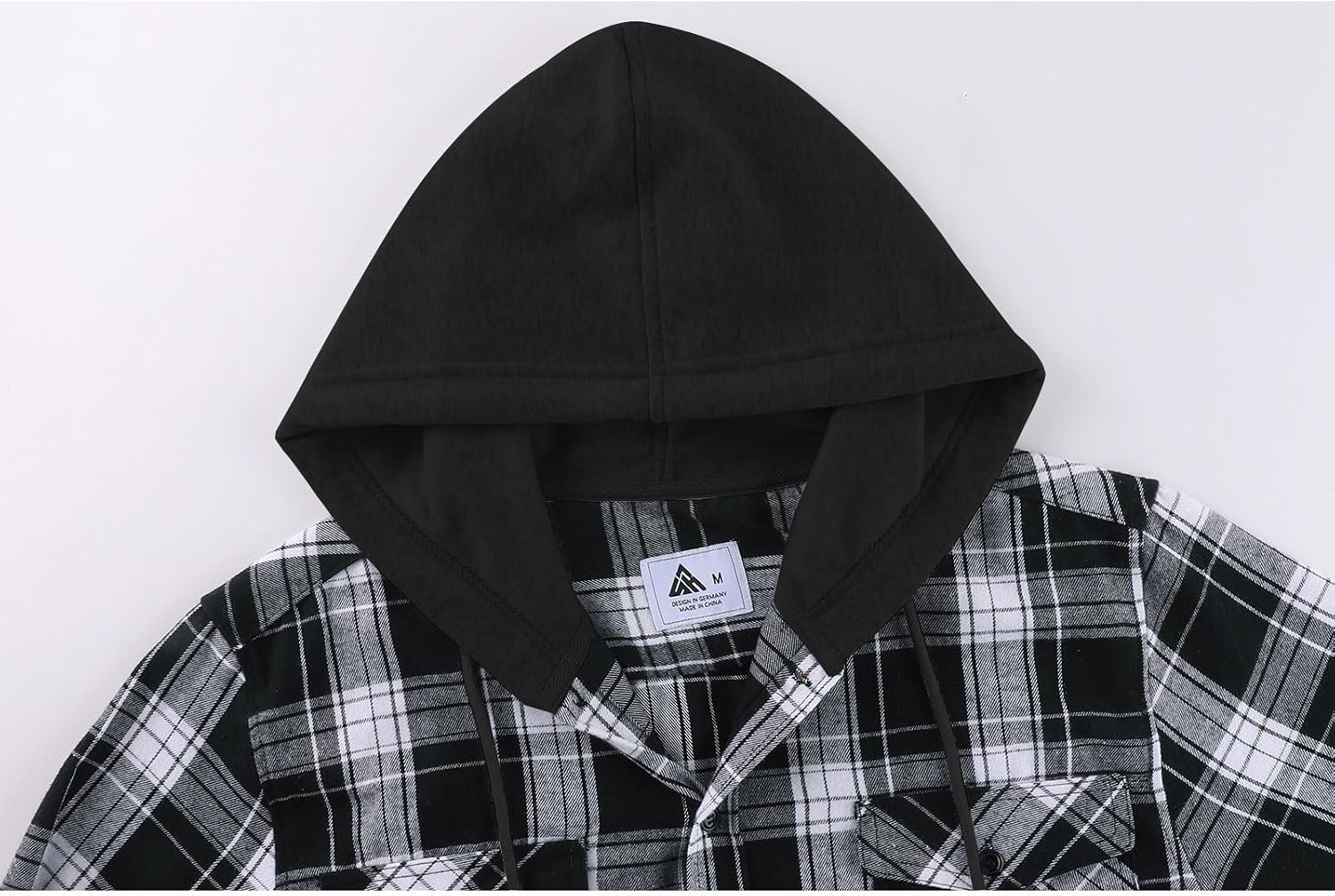 Thumbnail 1 de ZITY Men's Flannel Hoodie Plaid Shirt
