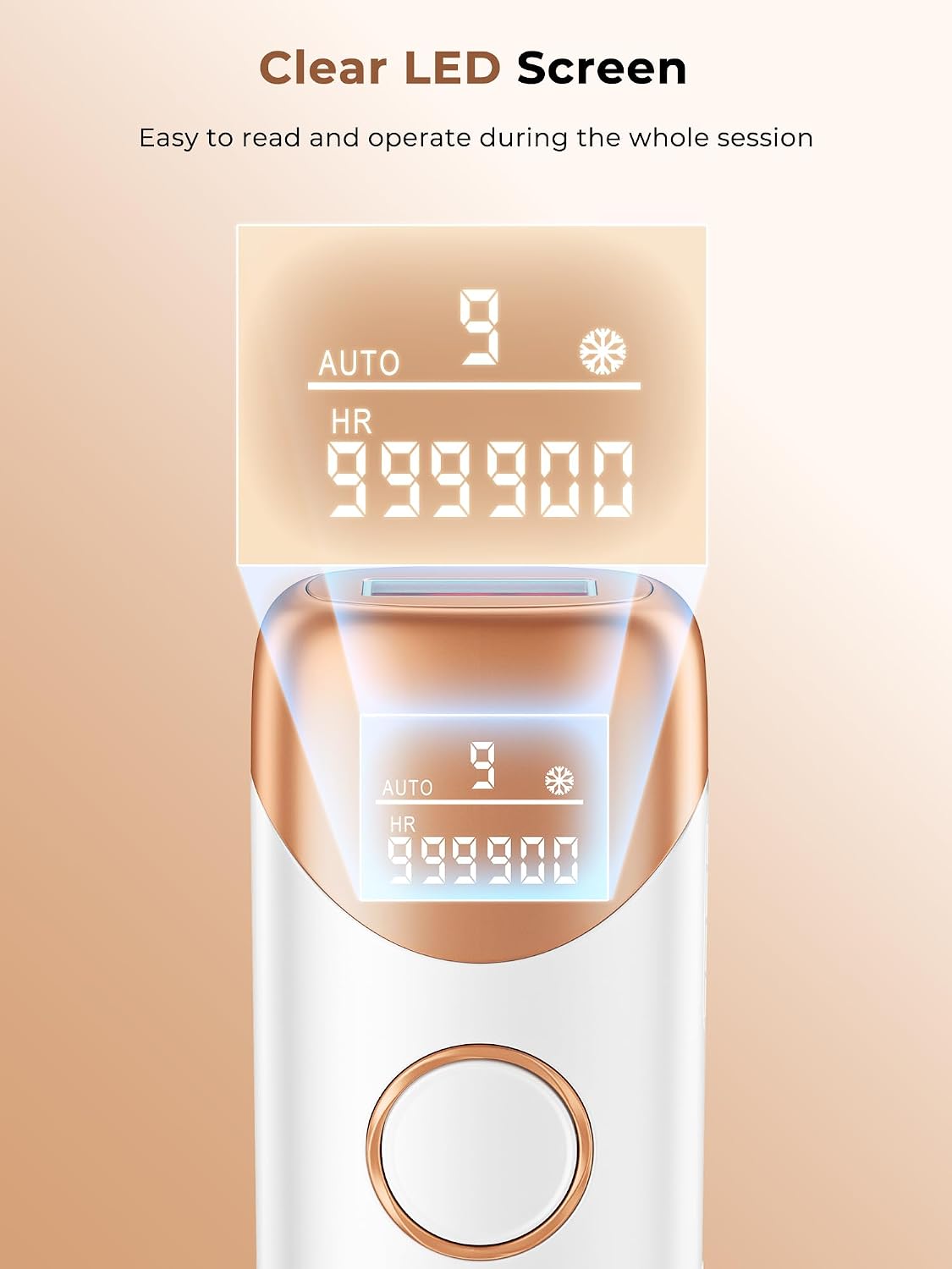 Detalle 2 de Ubroo Laser Hair Removal IPL Device with 5℃ Ice Cooling (Gold) for Men & Women