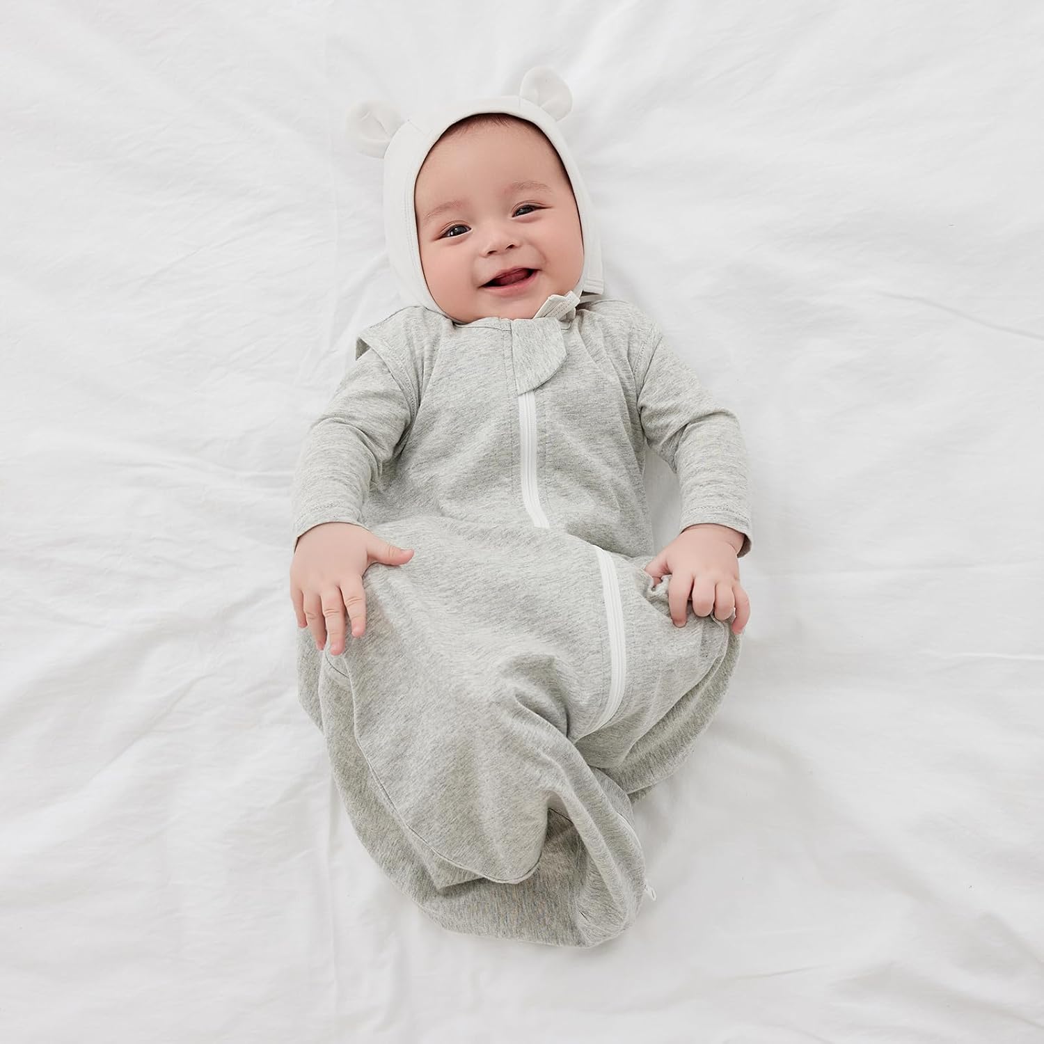 Thumbnail 4 de Duomiaomiao Baby Sleeping Bag 1.0 Tog – 100% Cotton Sleep Sack (Grey) for 6–18 Months