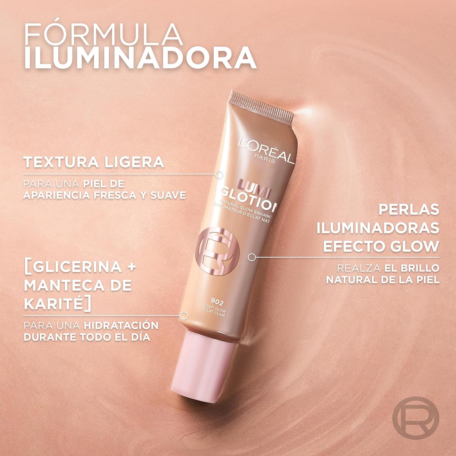 Thumbnail 4 de L'Oréal Paris Lumi Glotion fórmula iluminadora en Tono Medium: glow natural e hidratación ligera