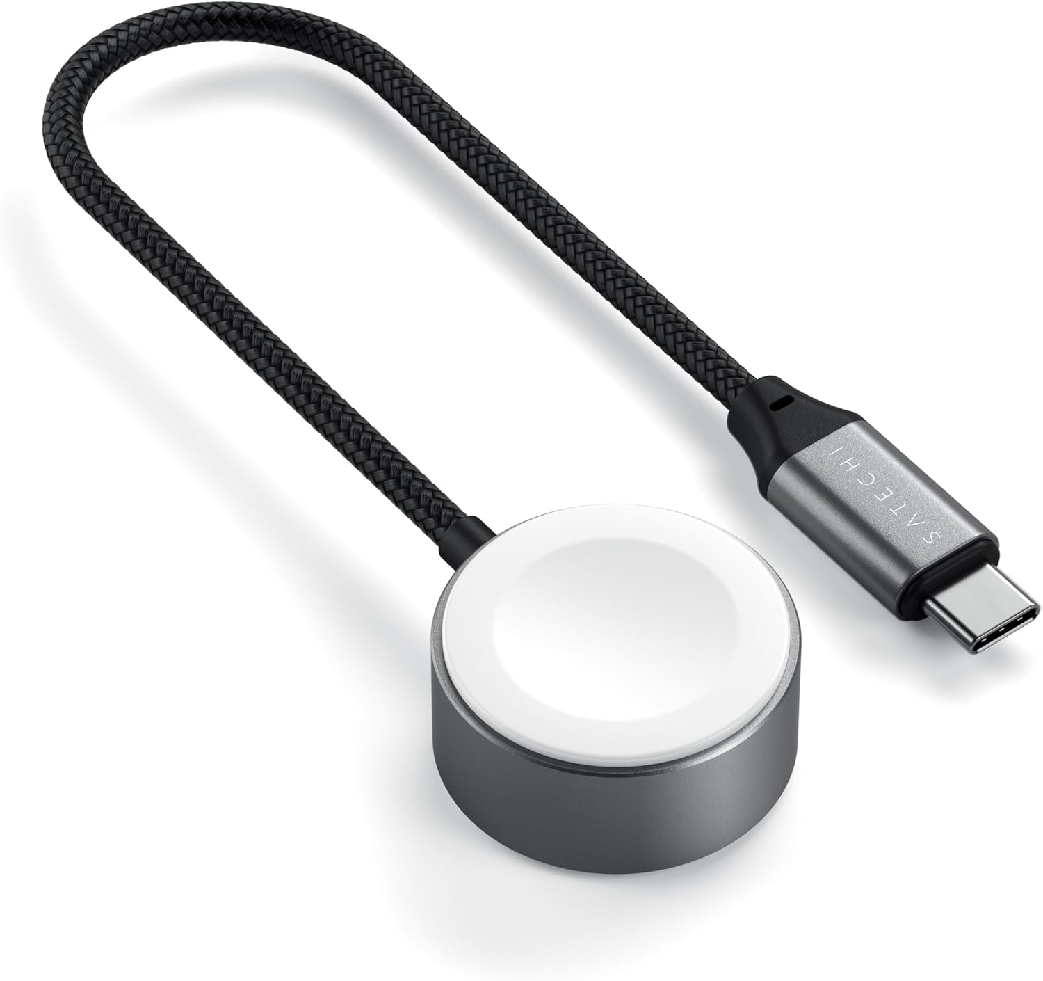 Detalle de Satechi Caricatore magnetico USB-C per Apple Watch (5W) + cavo intrecciato 19 cm, certificato MFi