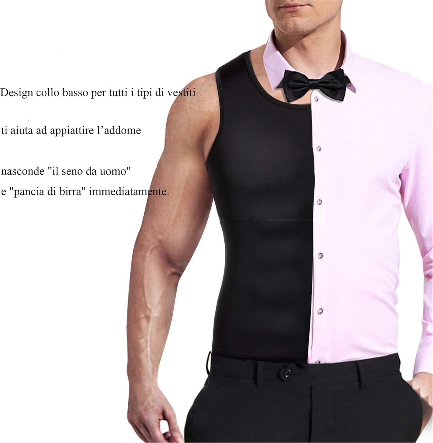 Thumbnail 4 de CHUMIAN Maglietta Compressione Uomo – Canotta Contenitiva Snellente per Allenamento