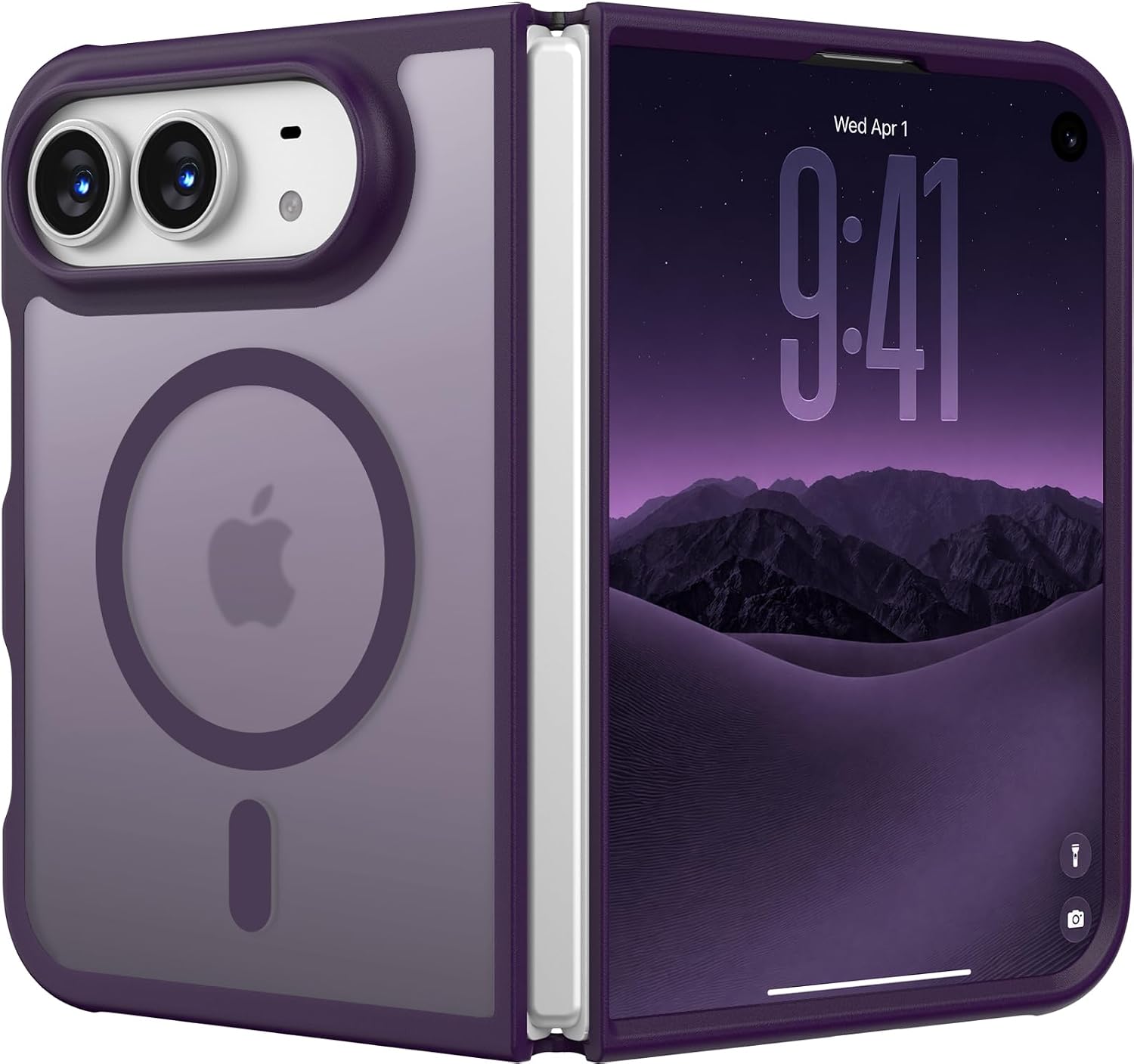 Detalle de jaroco 001 iPhone Duo Case, Dark Purple TPU with MagSafe-Compatible Magnetic Ring