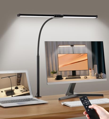 Detalle de LIBORA Lampe de Bureau LED à double tête – Noir