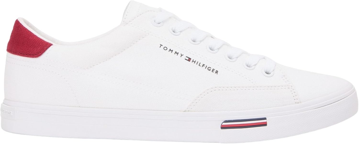 Detalle de Tommy Hilfiger Vulc Core RWB Long Lace in tela (FM0FM05813) – scarpa casual bassa da uomo