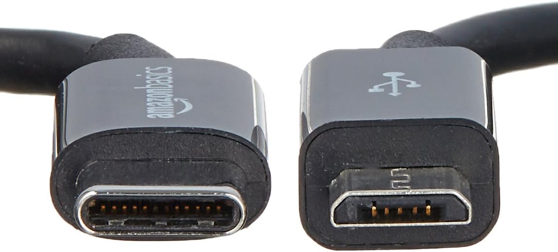Detalle 2 de Amazonベーシック L6LUC001-CS-R USB-C-Micro-B 2.0ケーブル、3A充電・480Mbps転送