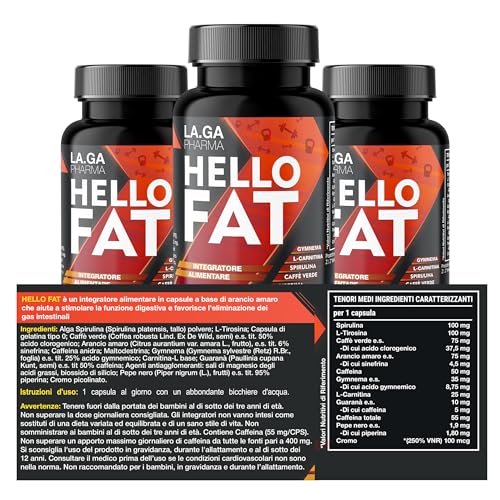 Thumbnail 6 de HelloFat di LA.GA: Integratore con Spirulina, L-Tirosina e Arancio Amaro – 60 capsule