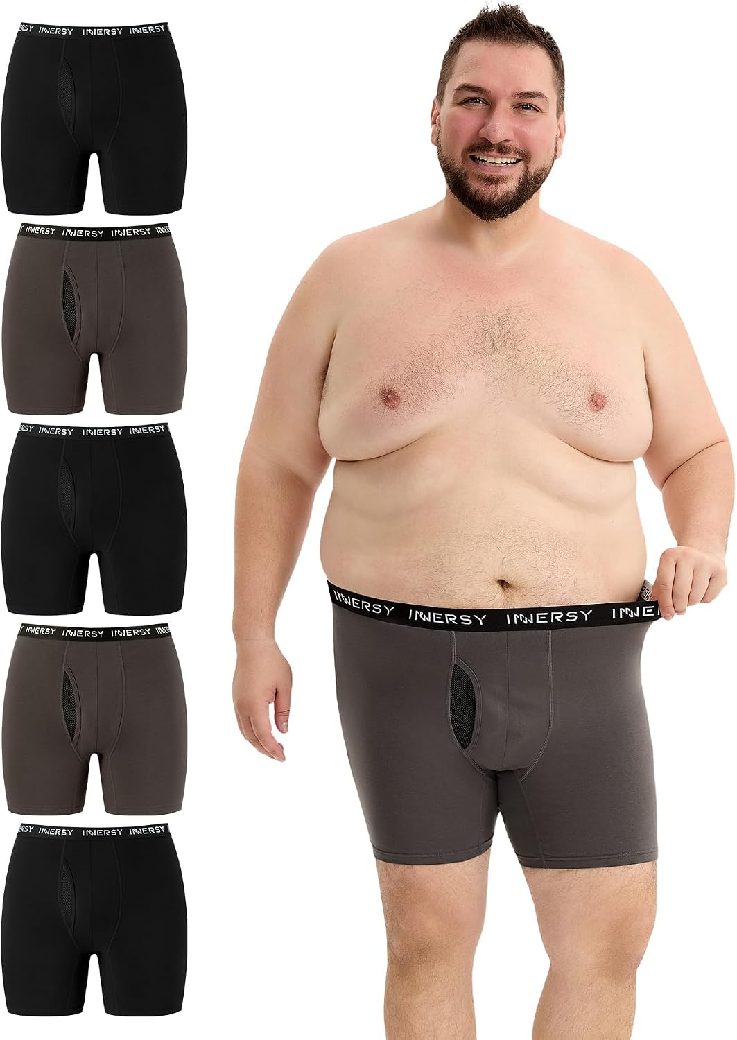 Thumbnail 6 de INNERSY Grandi misure boxer uomo 5 pezzi in cotone XXL-5XL