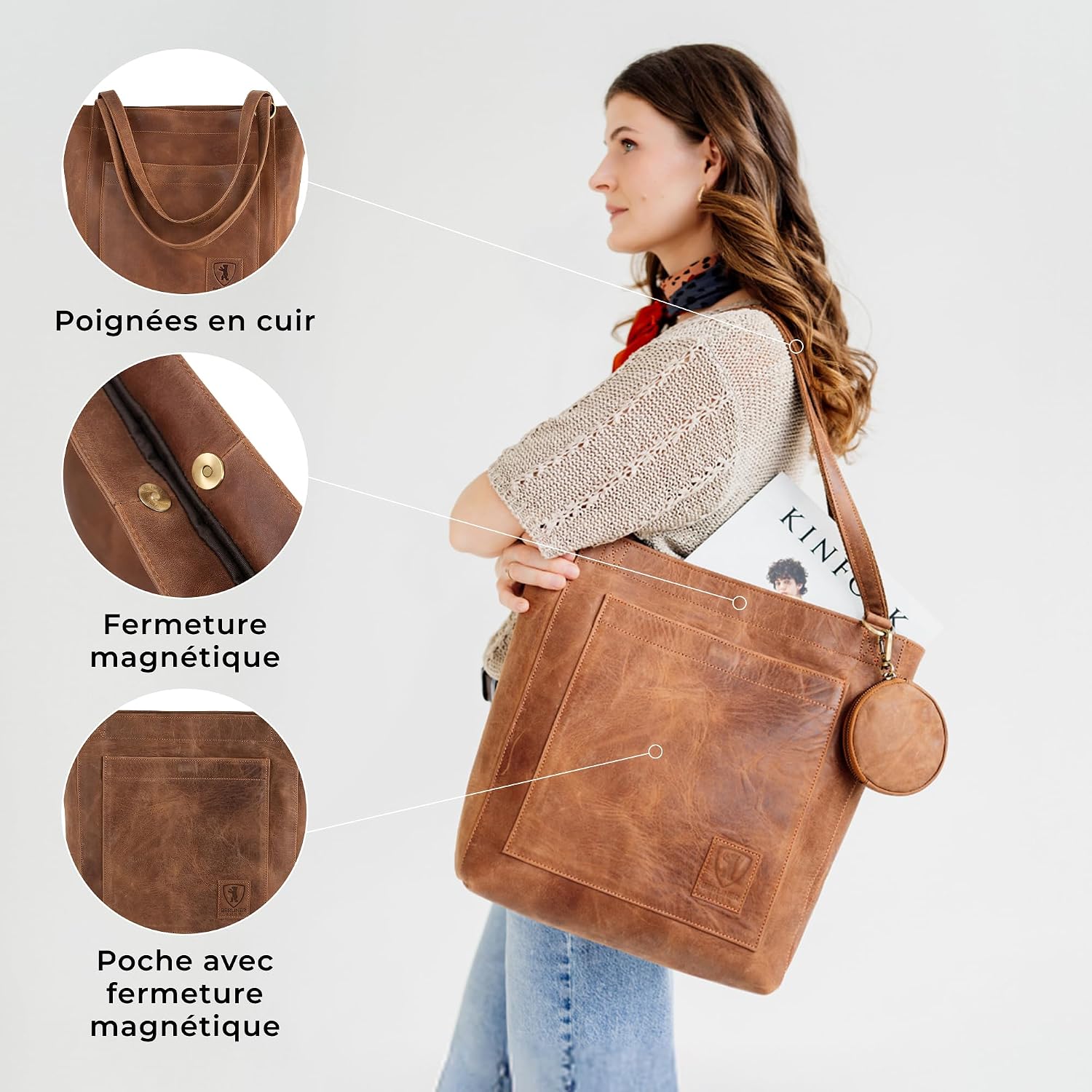 Detalle 2 de Berliner Bags Seville Grand Sac Cabas 35×40×11 cm