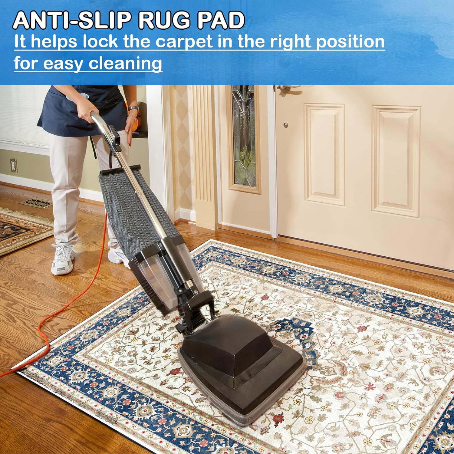 Thumbnail 6 de Non-Slip Rug Pads 8 x 10 ft Waterproof Felt + TPR Non-Skid Rug Pad for All Floors