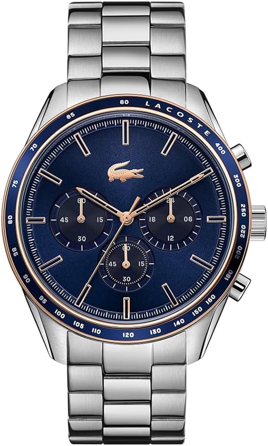 Detalle de Lacoste Chronograph Boston Kollektion: Quarzuhr mit Leder- oder Edelstahlarmband