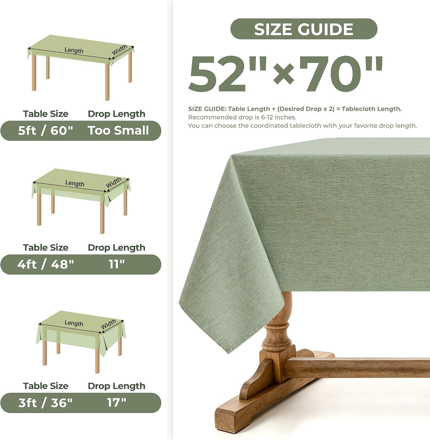 Detalle de Decorelia Tablecloth 52 x 70 Inch