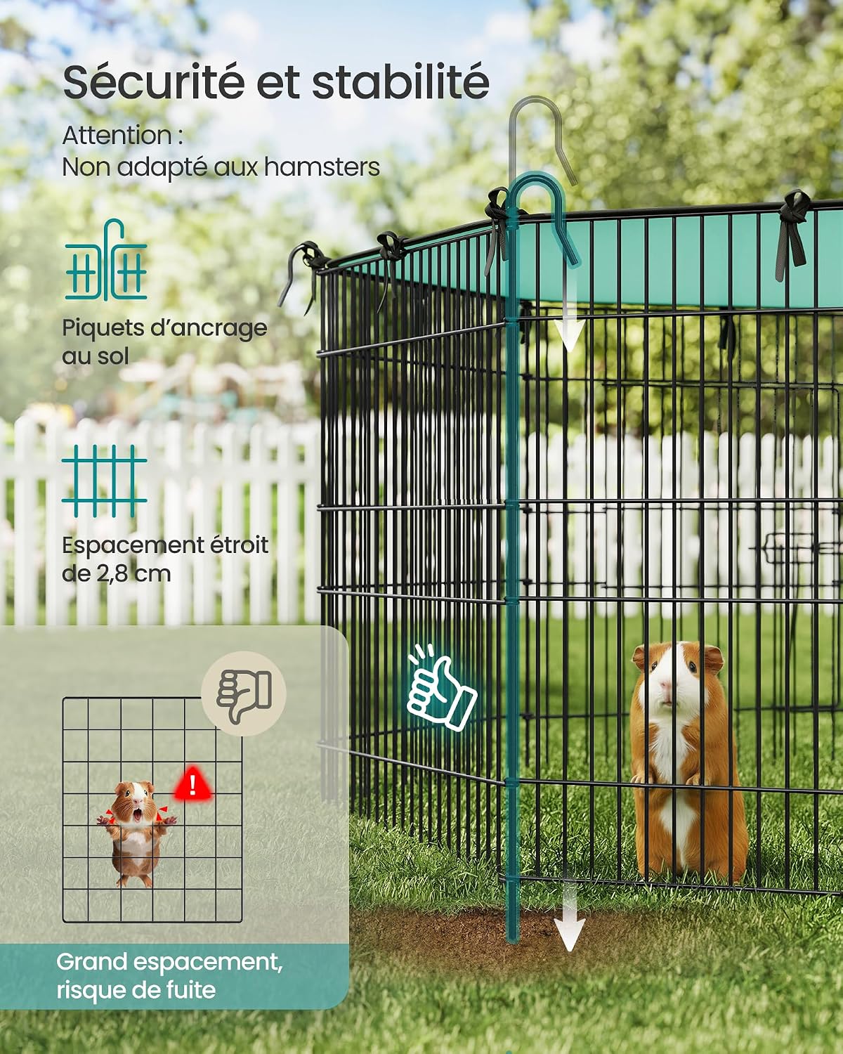 Thumbnail 3 de SONGMICS Enclos pour Petits Animaux 175 x 175 cm