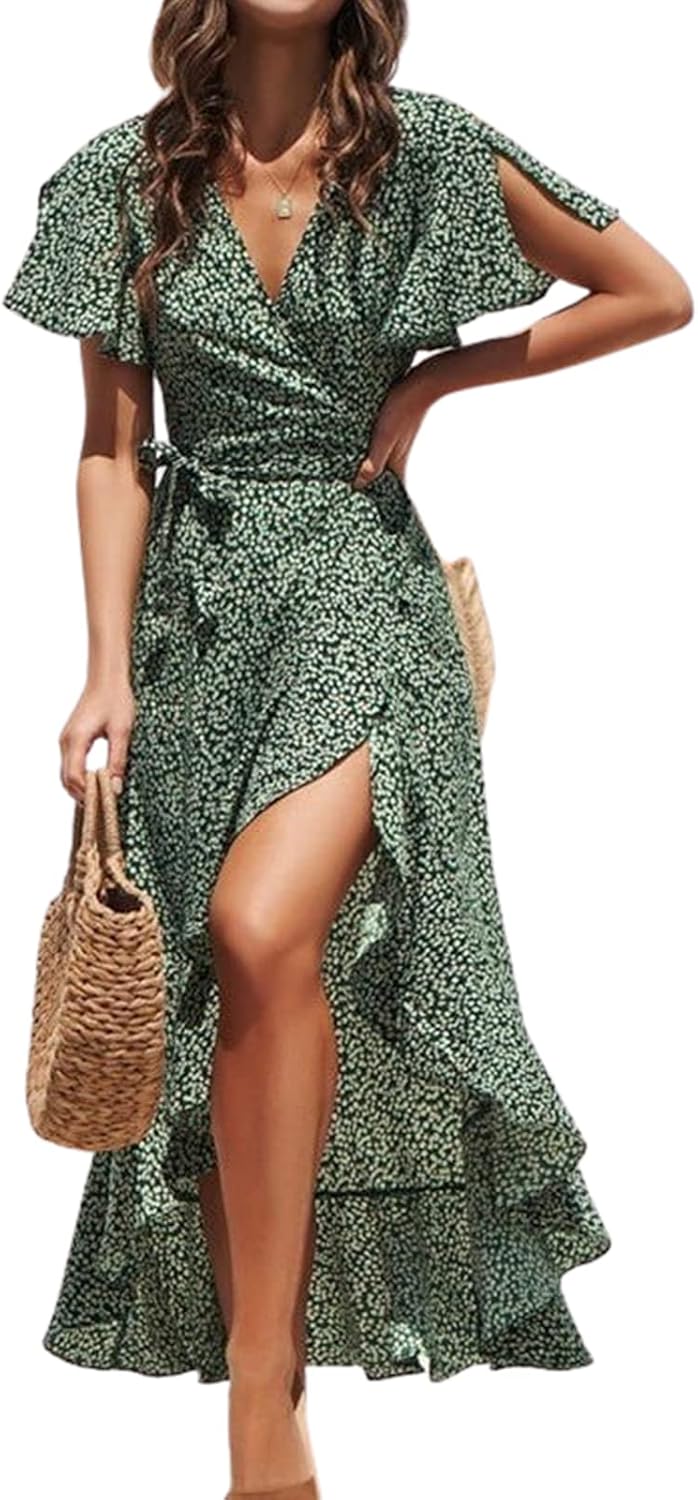 CUPSHE robe portefeuille longue fleurie