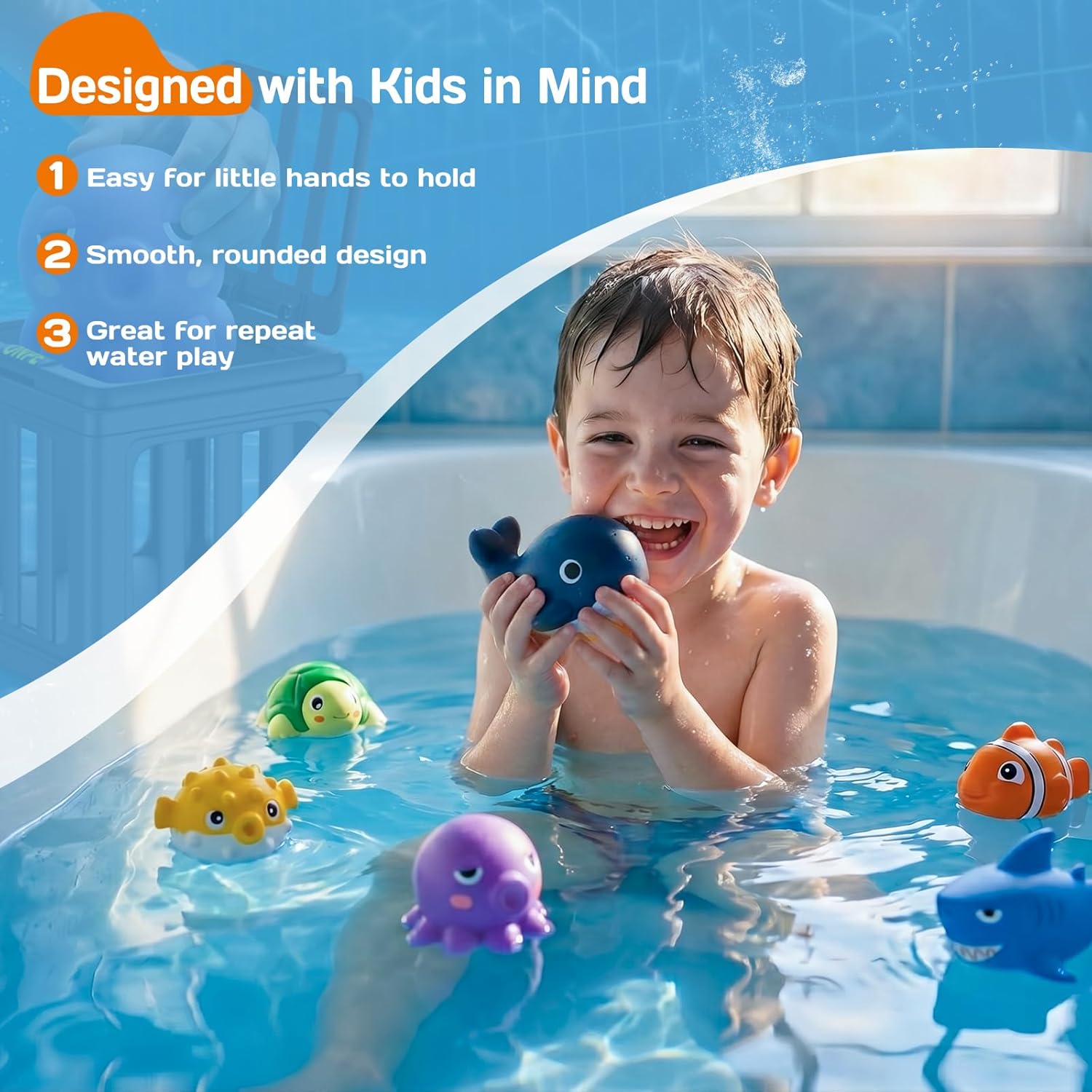 Thumbnail 3 de Tikduck Pool Diving Toys for Kids: Underwater Rescue Set with 6 Sea Animals & 6 Dive Cages